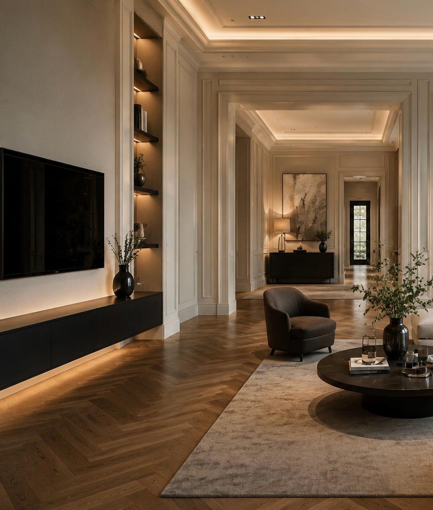 Luxurious contemporary interior with premium materials